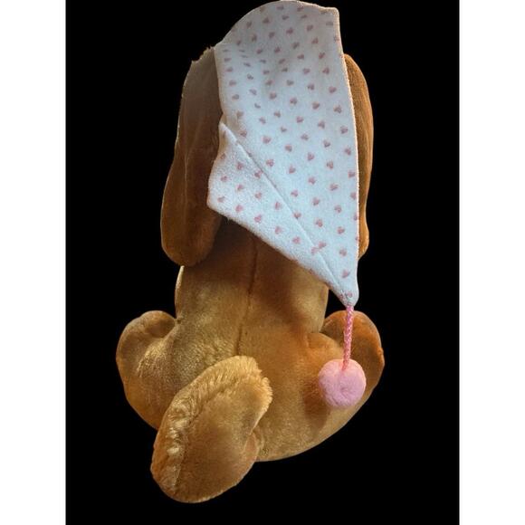 Ganz Bros Wrinkles Brown Pink Bedtime Sleepy Plush Puppy Dog 9.5" tall - Picture 3 of 6